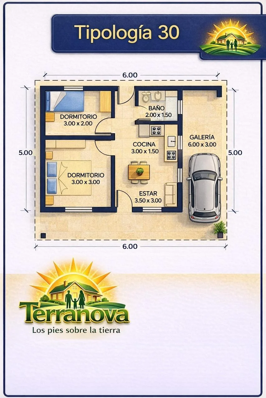 Modelo de Vivienda Terranova Tipología 30